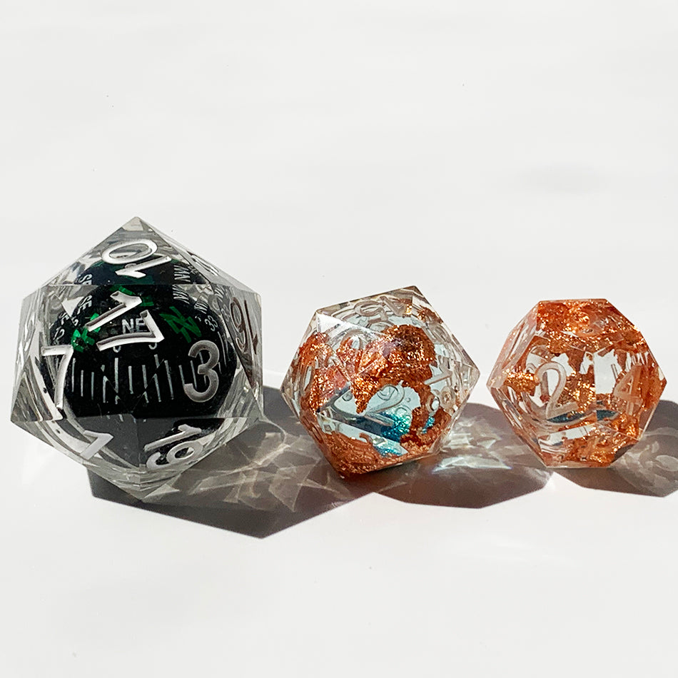 Compass dnd resin oversize D33mm D20 dnd resin sharp edge dice