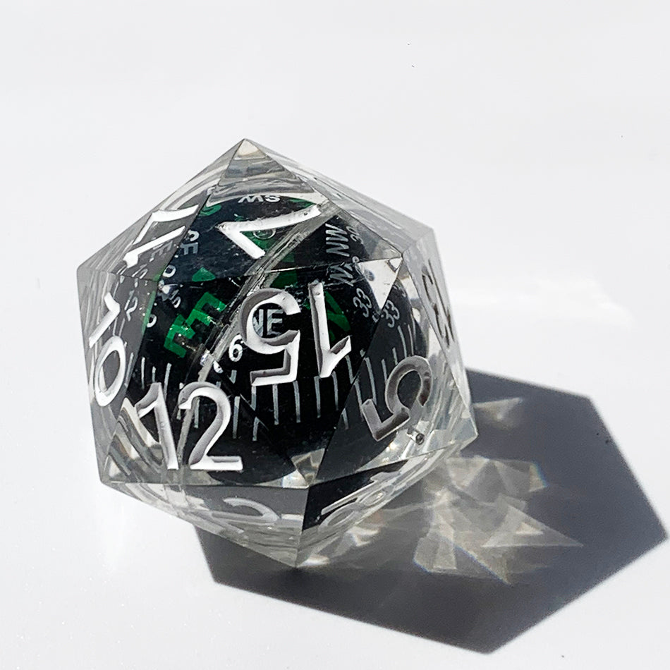 Compass dnd resin oversize D33mm D20 dnd resin sharp edge dice