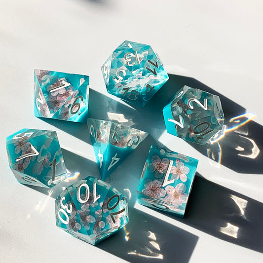 Flower dnd Cherry blossoms resin sharp edge  dice