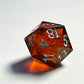 Dark Orange Lightning Glass Dice Set