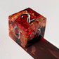 7pcs Handcrafted Sharp Edged Black Smoky Red Liquid Core Resin  Dice Set