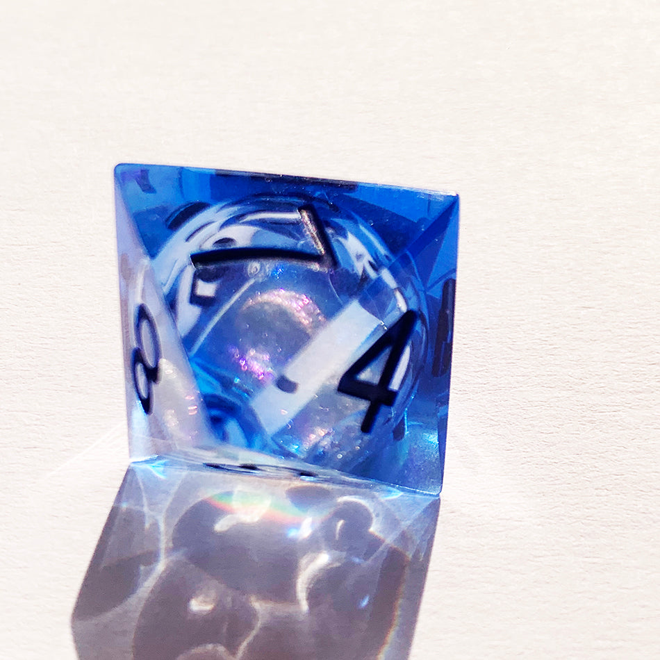 nD Resin Dice, Handmade Liquid Core Resin Dice, Handmade Resin Sharp Edge Dice, Polyhedral Dice Set