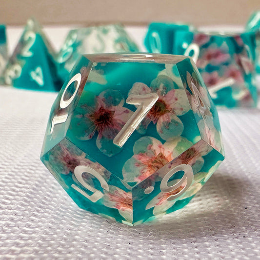 Flower dnd Cherry blossoms resin sharp edge  dice