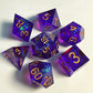 Dark puple resin sharp edge handmade dnd dice