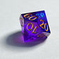 Dark puple resin sharp edge handmade dnd dice