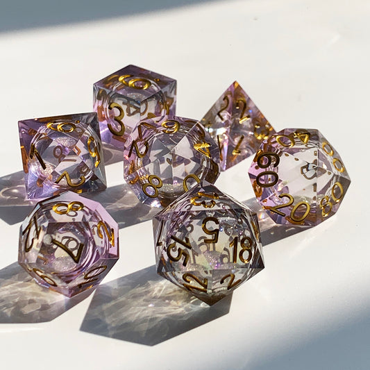 Handmade Liquid Core Resin Dice, Resin Sharp Edge Dice, Polyhedral Dice, DnD Dice Set, Magice the gathering