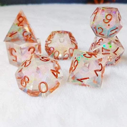 Dnd Dungeons and Dragons Dice Set, Resin Sharp Edge Dice Set