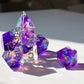 Transparent Handmade Purple Transparent Dungeons and Dragons dice Set D&D