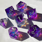 Transparent Handmade Purple Transparent Dungeons and Dragons dice Set D&D