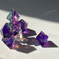 Transparent Handmade Purple Transparent Dungeons and Dragons dice Set D&D