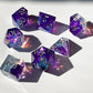 Transparent Handmade Purple Transparent Dungeons and Dragons dice Set D&D