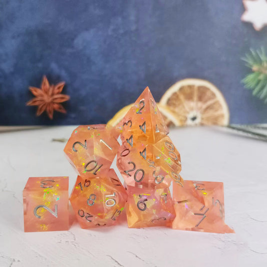 Handmade Dungeons and Dragons Dice , Resin Sharp Edges Dice D&D Dice Set