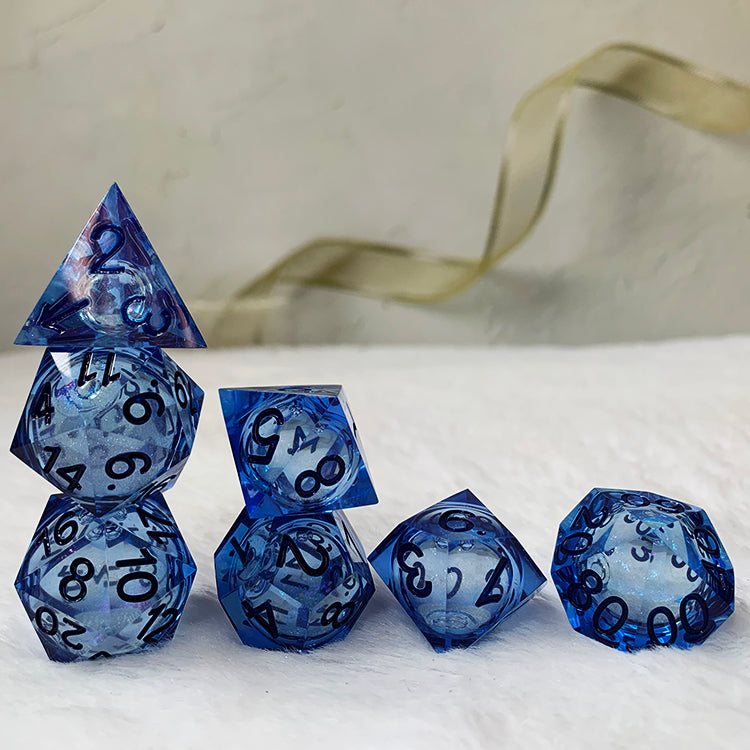 Liquid core dice set for role playing games , Dungeons and dragons dice set dnd , Galaxy d&d dice set , Liquid core dnd dice set